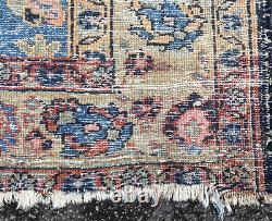 Arbre De Vie Antique Vintage Worn Faded Hand Knotted Handmade 100% Pure Wool Rug