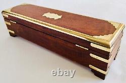 Beautifully Crafted Wood & Laiton Indian Encens Box / Crayon Box (11/27cm)