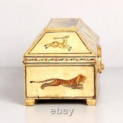 Boîte à bijoux décorative en os de chameau massif peint à la main de style vintage mughal 11075