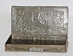 Boîte vide en étain pour mouchoirs en relief vintage ETONIA, IRLANDE 14036