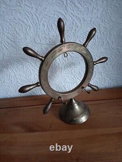 Bol en laiton indien vintage, cloche de helme et plateau de service