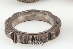 Bracelet de cheville de manchette en argent Ip Indien Mughal Antique Vintage de l'Inde