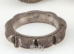 Bracelet de cheville de manchette en argent Ip Indien Mughal Antique Vintage de l'Inde