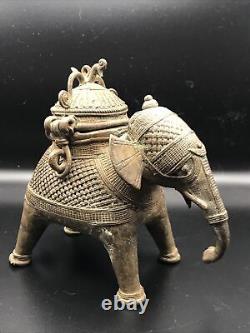 Brûleur d'encens éléphant en laiton vintage Dhokra / Décoration de maison