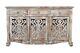 Cabinet De Cocktail Vintage Indien Finement Sculpté Avec Miroir Console