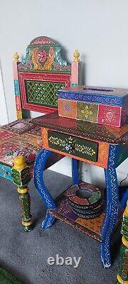 Chaises en bois d'occasion, STYLE INDIEN STYLE Marocain, Ancien Vintage Avec Table