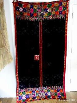 Châle de voile de mariage Rabari du Gujarat avec broderie vintage textile Saurashtra Inde