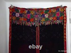 Châle de voile de mariage Rabari du Gujarat avec broderie vintage textile Saurashtra Inde