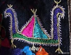 Châle de voile de mariage rabari du Gujarat avec broderies vintage textile Saurashtra Inde