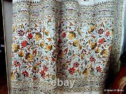 Châle en soie brodé Kantha, Bengale occidental, Inde, broderie vintage exquise