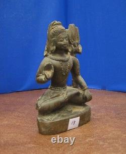 Collection religieuse vintage rare et ancienne en pierre sculptée à la main représentant Shiva du 19ème siècle.