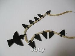 Collier Antique Vintage Et Pendentif Oiseau Arrowhead De Santa Domingo Indien