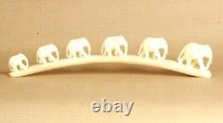 Décoratif vintage Look 6 éléphants Pont Sculpté Collectible 11046