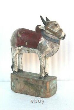 Figurine Ancienne De Vache Sculptée À La Main Vieux Nandi Home Décor Statue Sculpture Bm-59