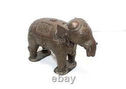 Figurine d'éléphant antique vintage en cuivre ancien gravé à la main Décoration de maison cadeau F976