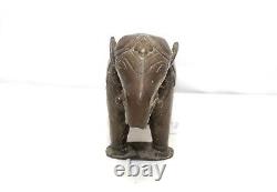 Figurine d'éléphant antique vintage en cuivre ancien gravé à la main Décoration de maison cadeau F976