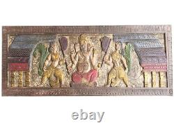 Ganesh Wall Art Bois Chevet Vintage Régénérés Sculpté À La Main Ganesha Art 72x18