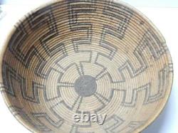 Giant Antique C1890s Era Vintage Western Apache Indian Basket Tray Bowl- Xlnt
