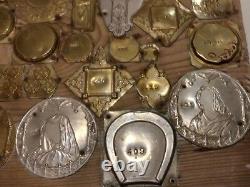 Grand Lot Vintage Old Rare Bronze Jewelry Making Die Molds Seals Timbres