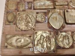 Grand Terrain Vintage Vieux Bijoux En Bronze Rare Faire Moules Seals Timbres
