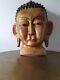 Grande Sculpture En Bois Vintage De Bouddha