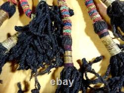 Harnais de chameau Pompons Afghanistan Ouzbékistan Teintures naturelles métalliques Vintage #