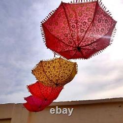 Indian Antique Vintage Sun Shade Parasol Brodé Main Parasol Art Vente En Gros