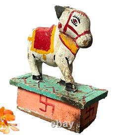 JOUET VINTAGE INDIEN NANDI EN BOIS SCULPTÉ À LA MAIN EX JOUETS À ROUE ANNÉES 1920