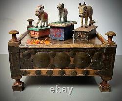 JOUET VINTAGE INDIEN NANDI EN BOIS SCULPTÉ À LA MAIN EX JOUETS À ROUE ANNÉES 1920