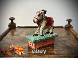 JOUET VINTAGE INDIEN NANDI EN BOIS SCULPTÉ À LA MAIN EX JOUETS À ROUE ANNÉES 1920