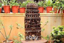 Lakshmi Statue Panneau De Mur En Bois Temple Kavadi Sculpture Vintage Décoration Maison Rare