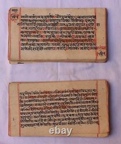 Livre ancien indien de collection, manuscrits écrits à la main, datant de 300 ans, d'époque vintage