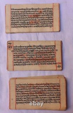 Livre ancien indien de collection, manuscrits écrits à la main, datant de 300 ans, d'époque vintage