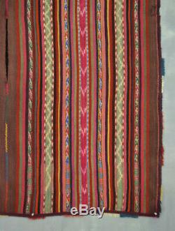 Magnificent Quechua Ikat Poncho Cérémonie Vintage Textile Tm8255