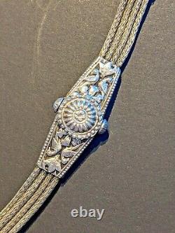 Magnifique Vintage Rajasthan Inde Silver Serpentine 3 Brins Ceinture De Chaîne 30