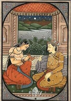 Magnifiques peintures vintage indiennes sur soie vibrante