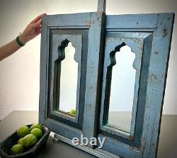 Miroir indien vintage de grande taille issu de la récupération architecturale, panneau de porte Art Déco détourné