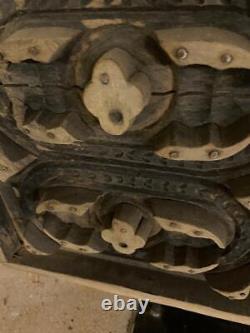 Moule En Bois Sculptée D'inde Vintage Antiquité Upcycled Dans La Pièce De Conception De Caractéristiques