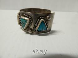 Nice Old Antique Vintage Bracelet Navajo Indien Sterling Silver Turquoise