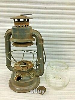 Old Vintage Dietz Comet Kerosine Lampe Lanterne Faite En Usa. Marque Originale En Verre