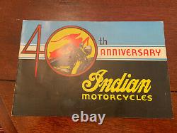 Original Vintage Antique 1941 Indian Motorcycle Brochure Scout Chef Quatre