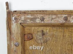 Paire D’antique Vintage Worn Paint Indian Wooden Shutters Doors (mill-560)