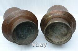 Paire De Vases Anciennes En Cuivre Indien Vintage