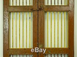 Paire De Vintage Rustic Indian Jali Fenêtres Cabinet Garden Gate Portes (ref522)