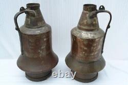 Paire de cruches vases anciens en cuivre indien