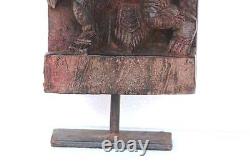 Panneau D'homme En Bois D'origine Indienne Antique Collectionnable J-48