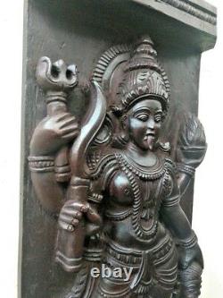 Panneau Mural De Temple Vintage Hindou Durga Kali Devi Panel Sculpture Statue Décor Vieux