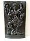 Panneau Vintage Kali Devi Temple Hindou Mur Durga Sculpture Panneau 3d Old Statue