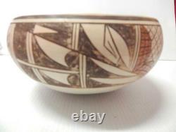 Pauline Setalla Lrg Antique Vintage Hopi Pueblo Indian Dough Bowl Potterie