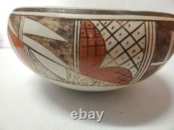 Pauline Setalla Lrg Antique Vintage Hopi Pueblo Indian Dough Bowl Potterie